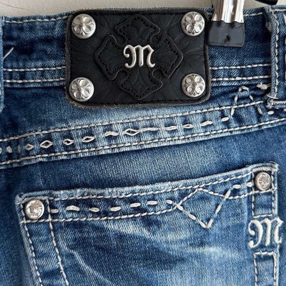 Miss Me Women's Embellished Rhinestone Blue Bootcut Jeans, Size 27 - Picture 14 of 16